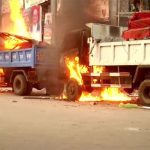 ভোলায় উচ্ছেদ অভিযানে হামলা, পৌরসভার ৩ গাড়িতে আগুন